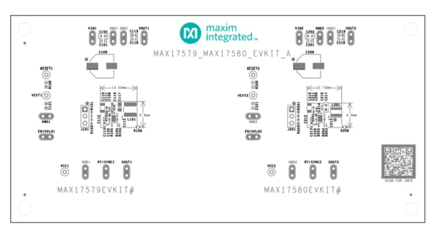 Zestaw testowy Maxim Integrated Przetwornica DC-DC Zestaw testowy MAX17579 i MAX17580