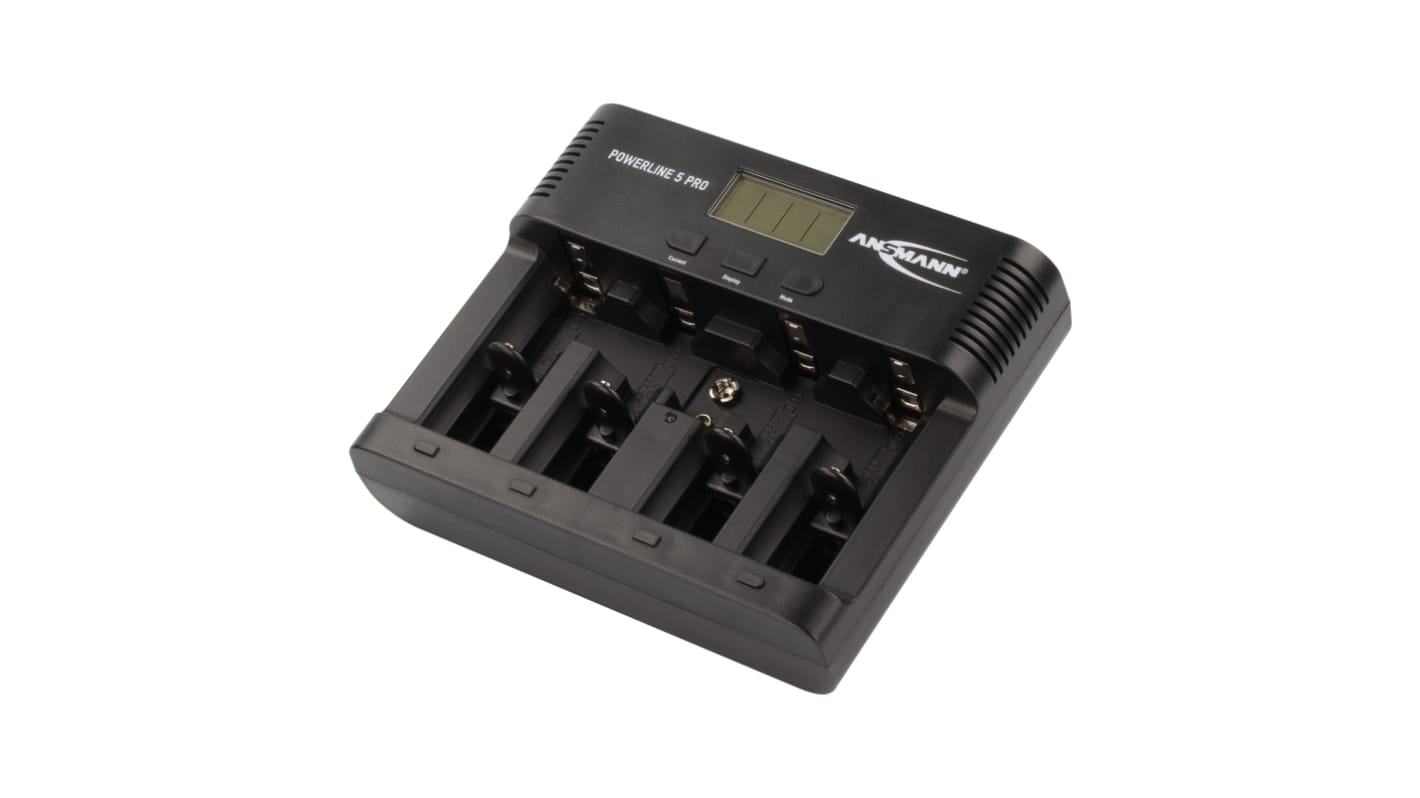 Ansmann AN3811N2 Battery Charger For NiCd, NiMH 9V, AA, AAA, C, D with AUS, EU, UK, USA plug