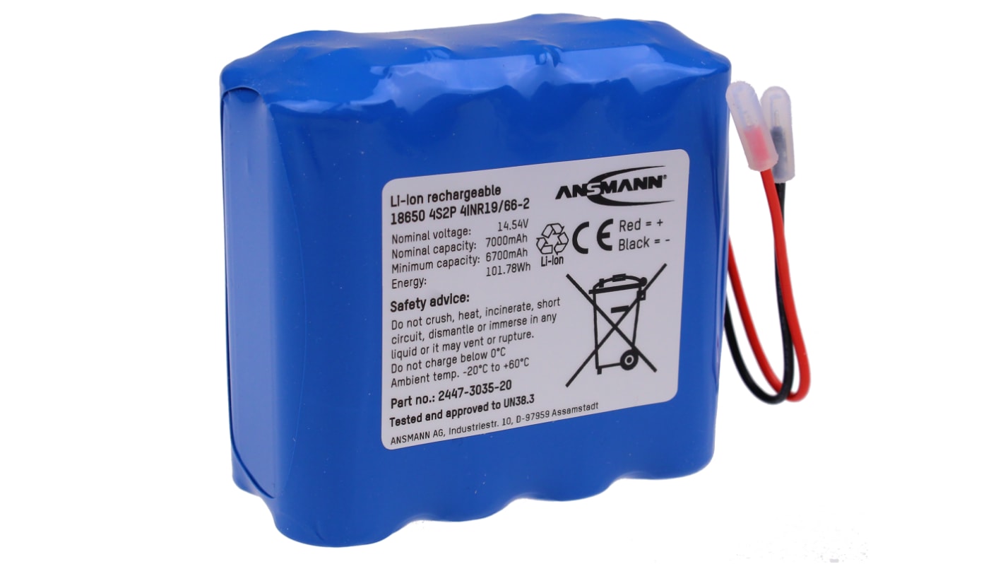 Bloc batterie rechargeable Ansmann 14.54V Lithium-Ion 7Ah x 8