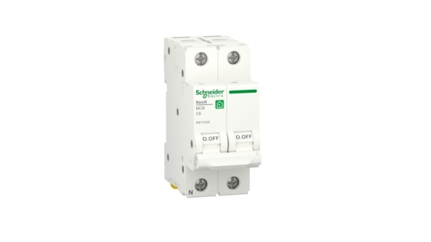 Schneider Electric Resi9 R9F MCB, 1P, 6A Curve C