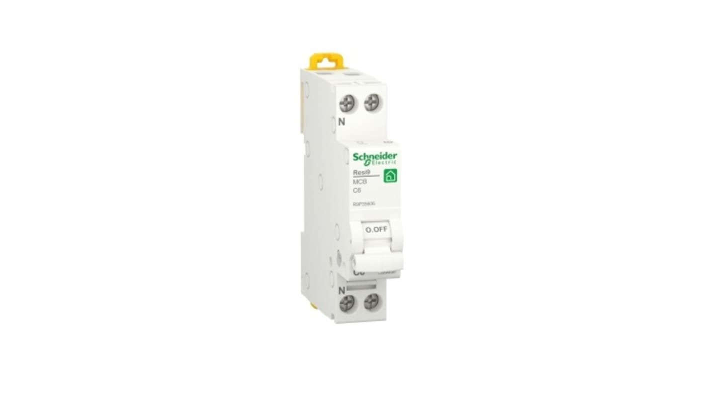 Schneider Electric Resi9 R9P MCB, 1P, 6A Curve C