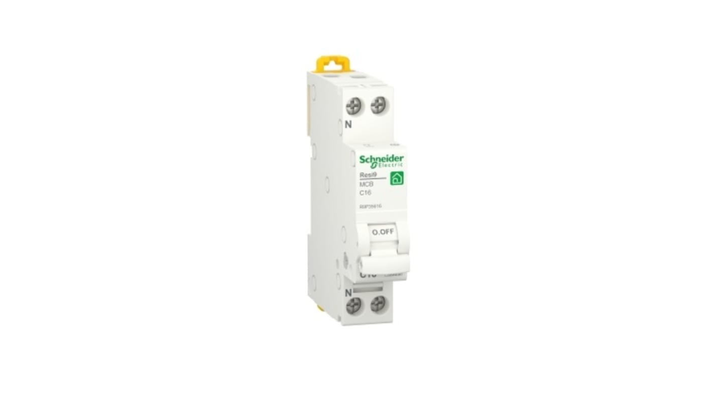 Schneider Electric Resi9 R9P MCB, 1P, 16A Curve C