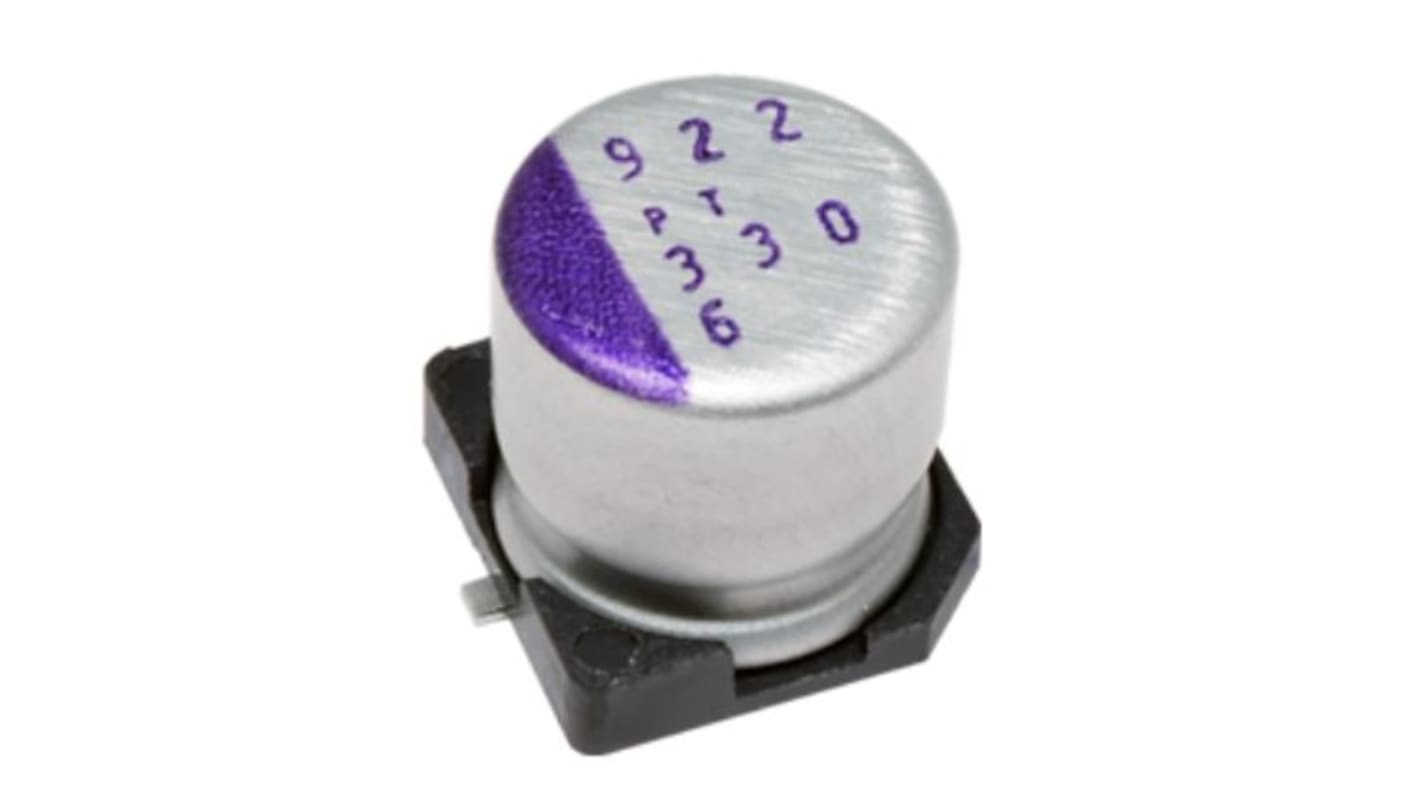 Panasonic 680μF Conductive Polymer Aluminium Solid Capacitor 2.5V dc, Surface Mount - 2R5SVPT680MX