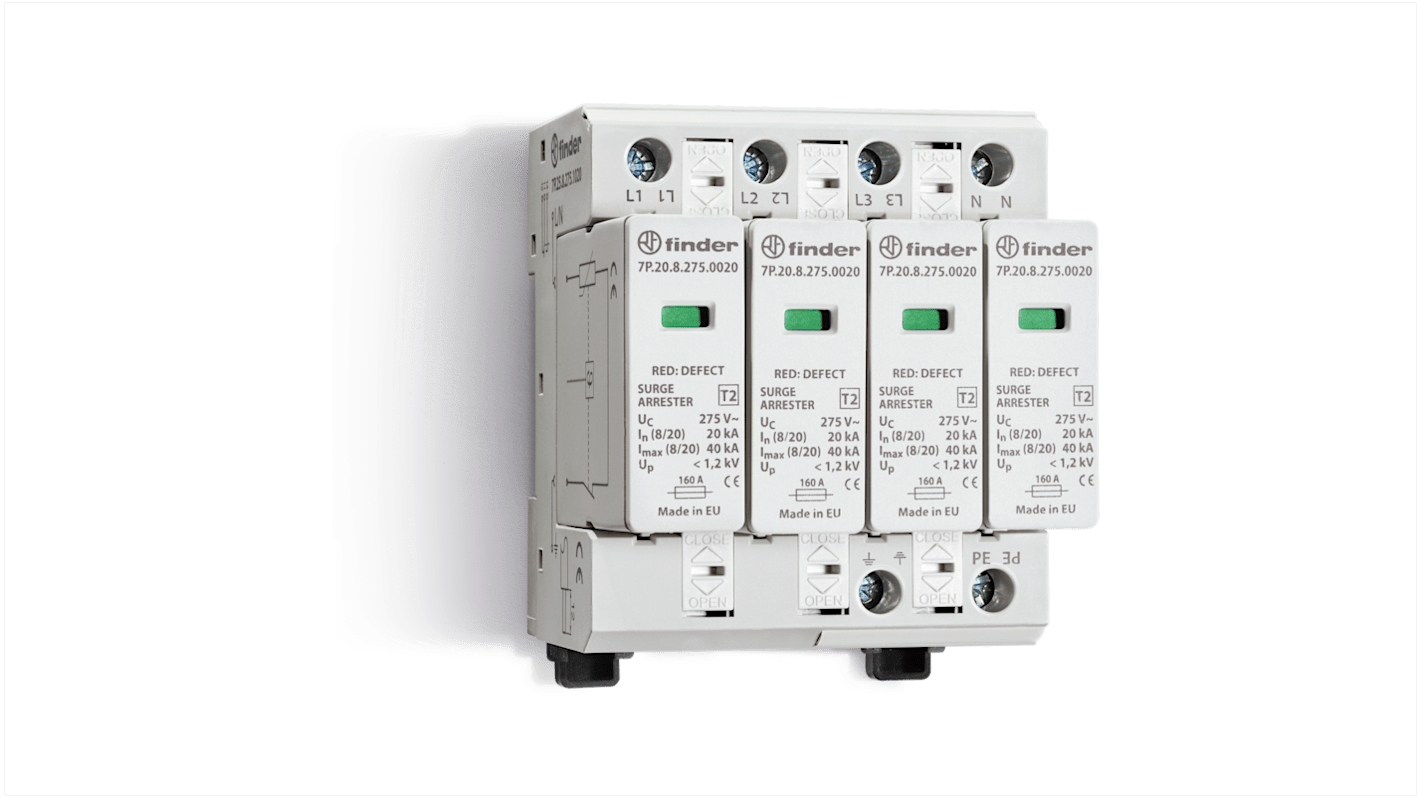 Finder 3 Phase Surge Arrester, 40kA