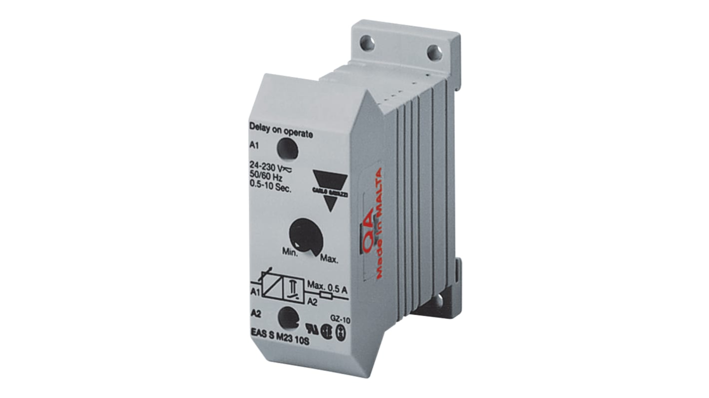 Carlo Gavazzi DIN Rail Mount Timer Relay, 230V ac, 1-Contact, 1-Function, SPST