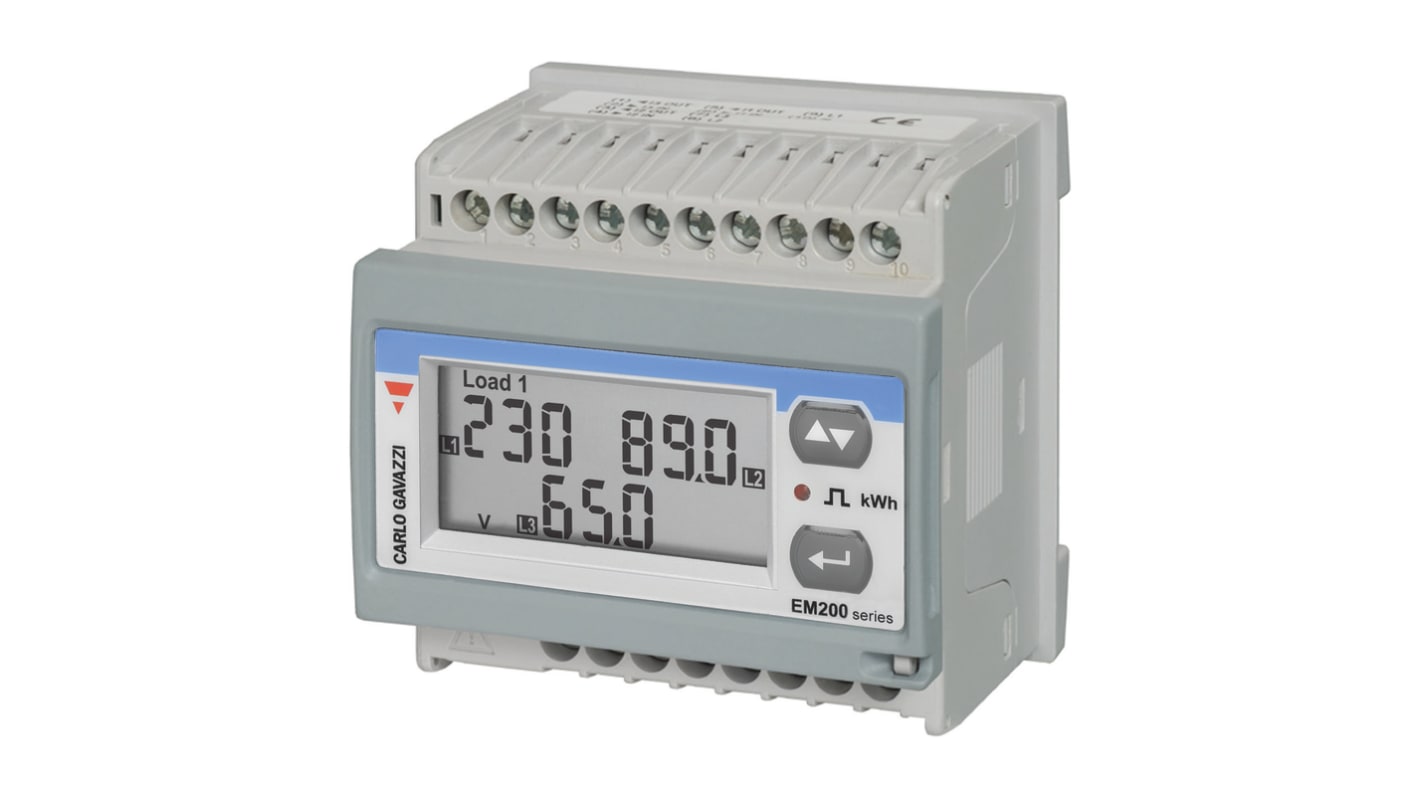 Contatore di energia Carlo Gavazzi, EM210, 3 fasi, display LCD a 7 cifre