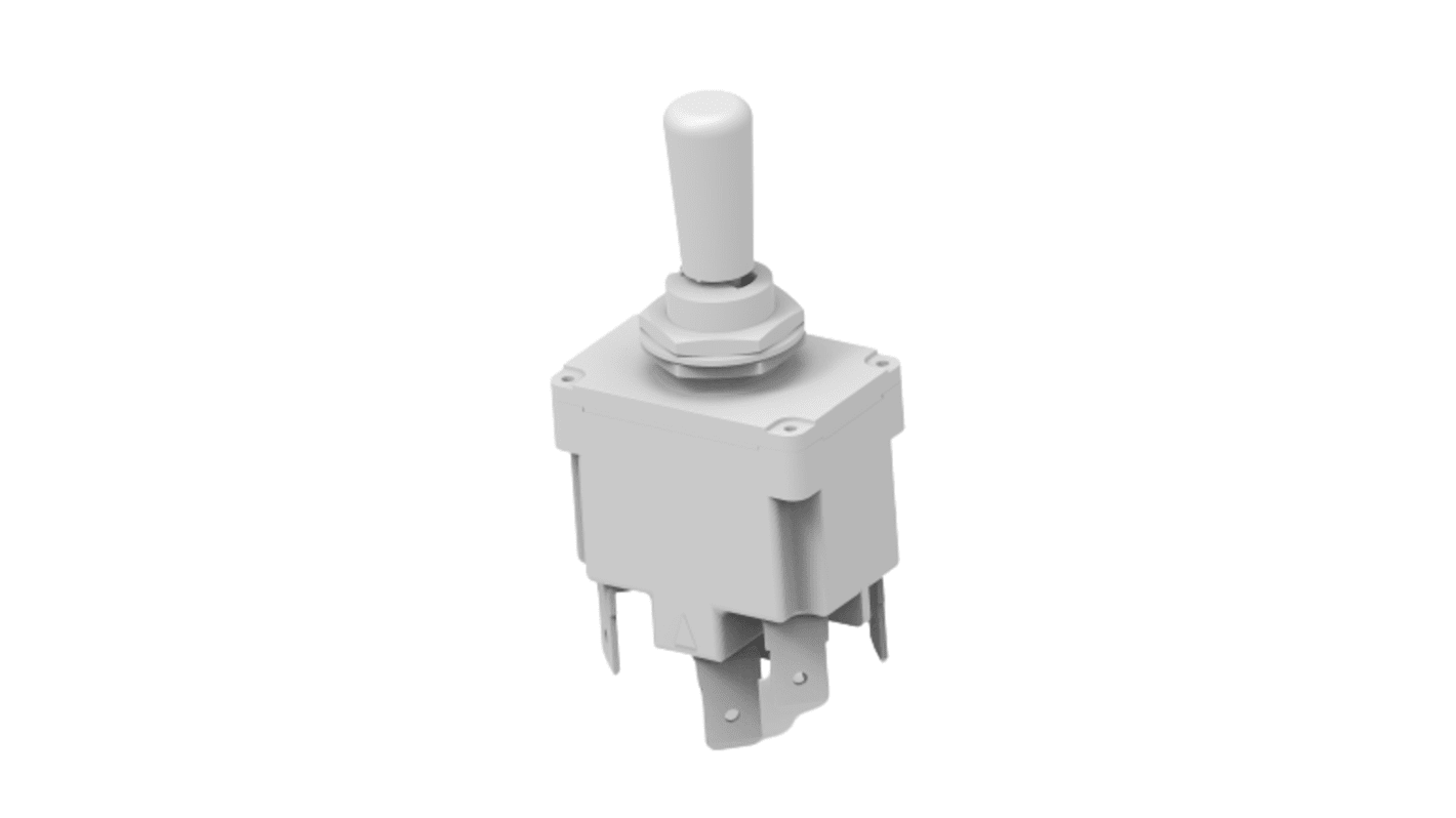 TE Connectivity Toggle Switch, Panel Mount, (On)-On-(On), DPDT, Spade Terminal