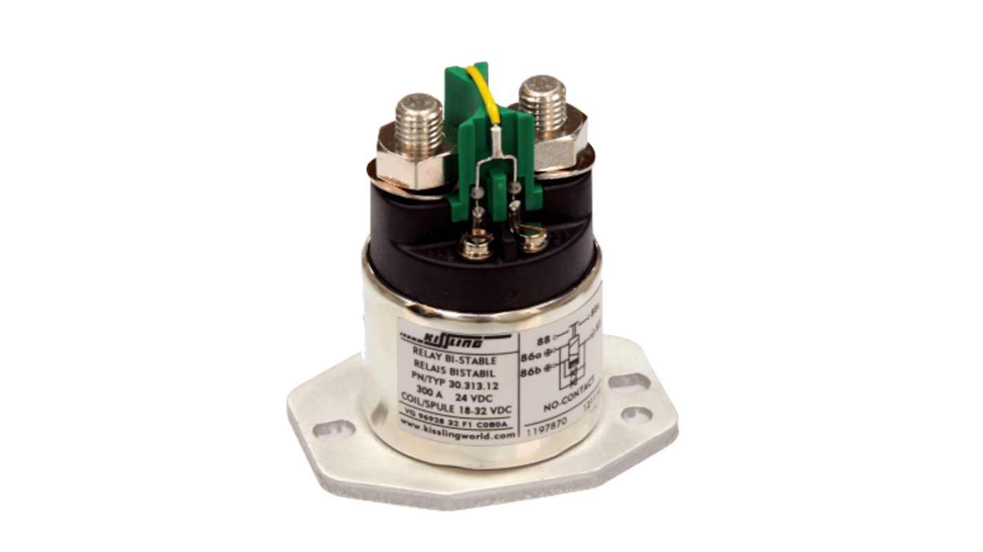 TE Connectivity Surface Mount Non-Latching Relay, 24V dc Coil, 300A Switching Current, SPST
