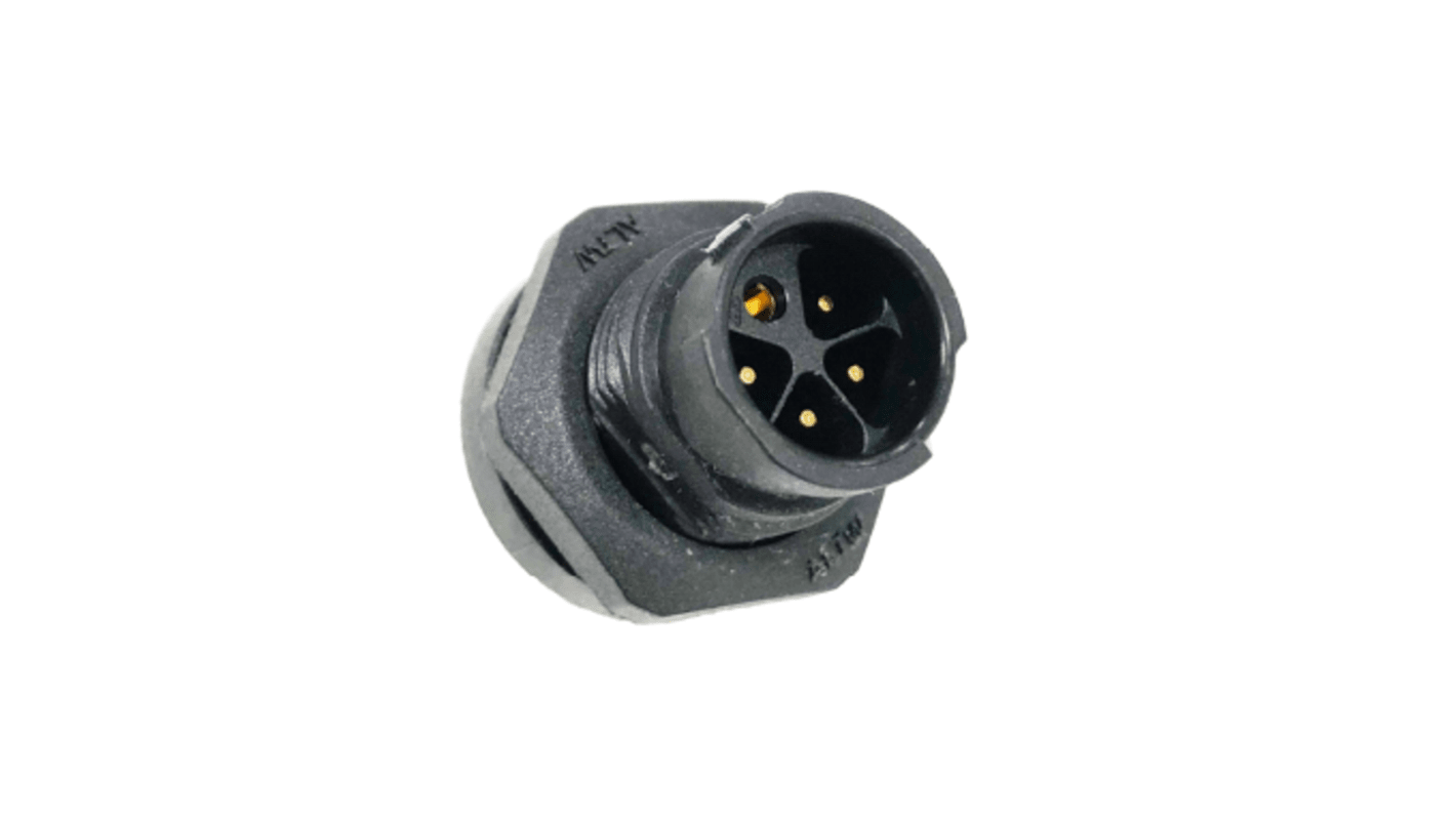 Amphenol Industrial Circular Connector, 5 Contacts, Panel Mount, Miniature Connector, Plug, Male, IP68, X-Lok Series