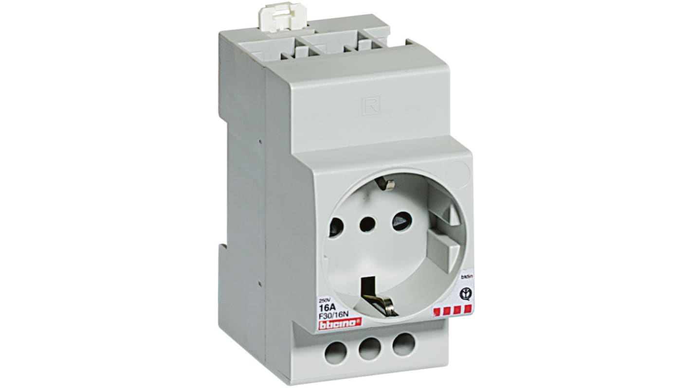 GEWISS Supporto Per Guida DIN + Presa Bivalente - Modulo Per Quadri Elettrici - Foto 3