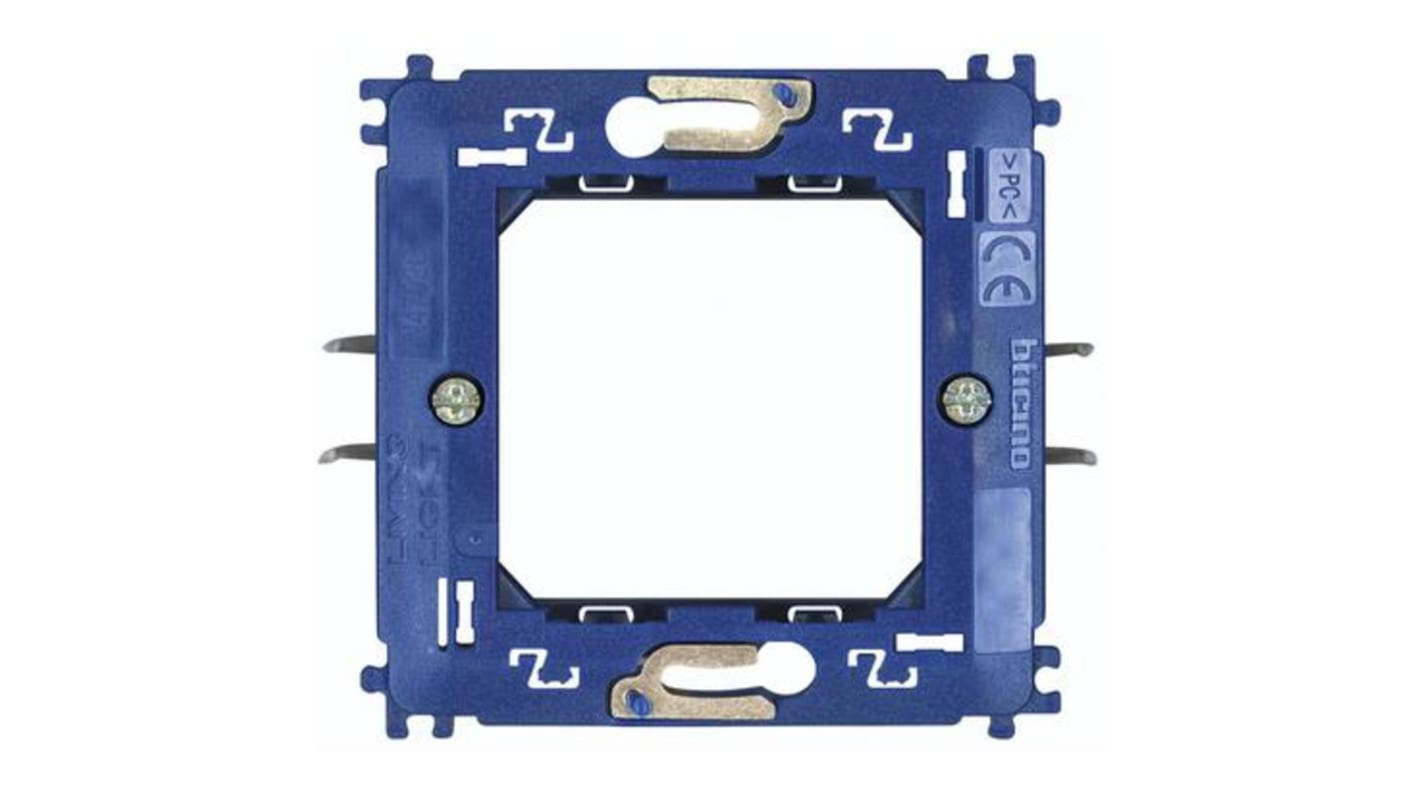 Piastra di montaggio e frontalino Bticino in Plastica, 2 moduli, col. Blu