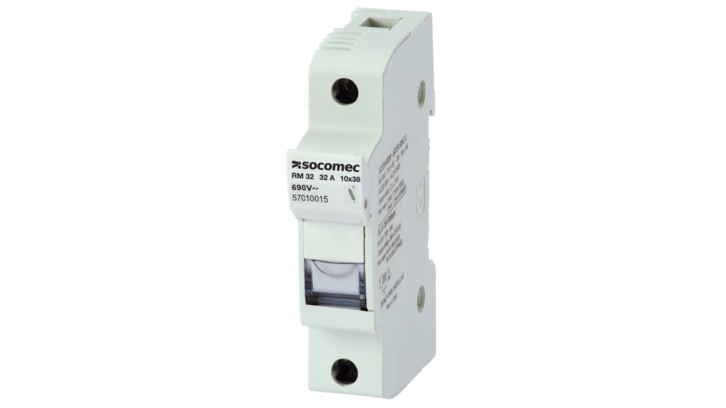 Socomec 100A Rail Mount Fuse Holder for 22 x 58mm Fuse, 3P+N, 690V