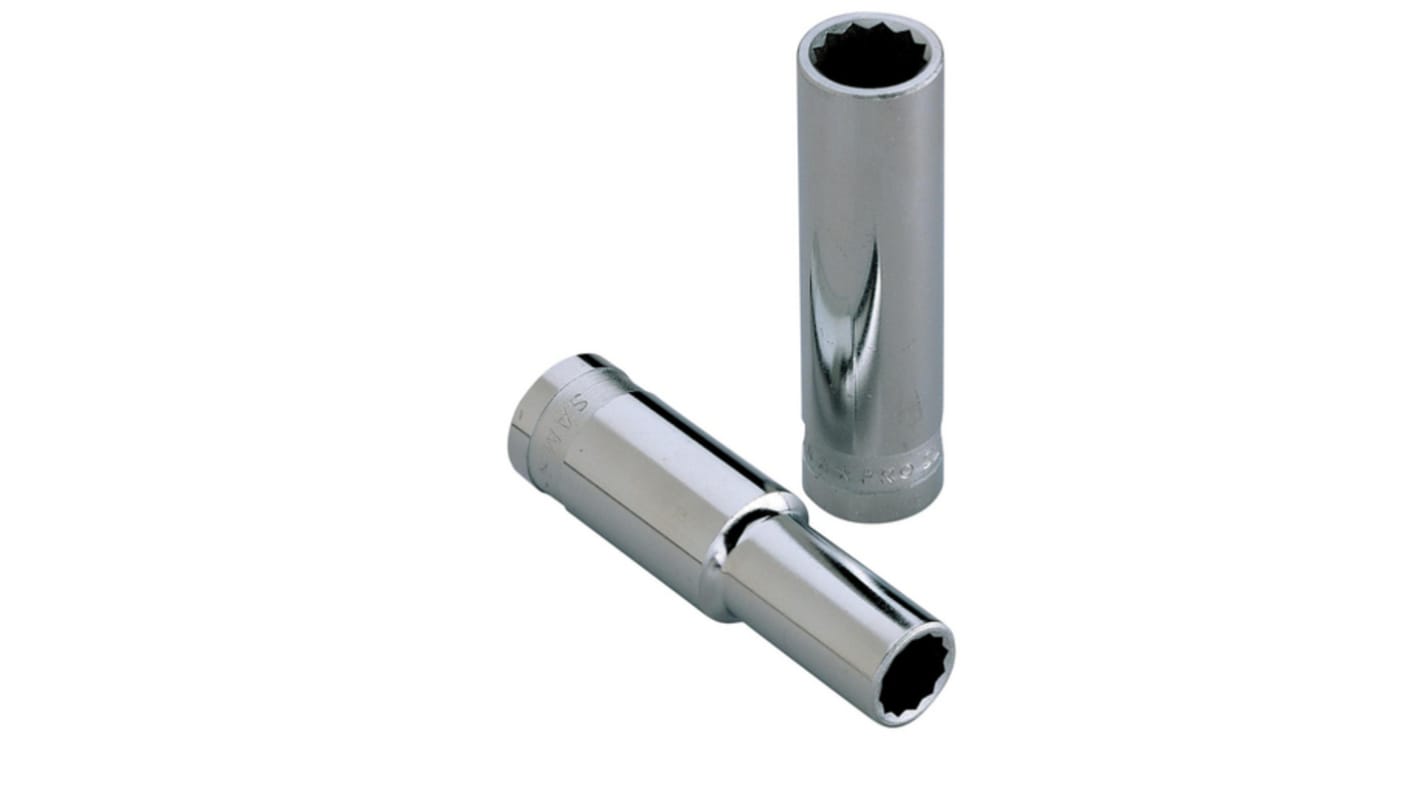 SAM 1/4 in Drive 11mm Deep Socket, 6 point, 50 mm Overall Length