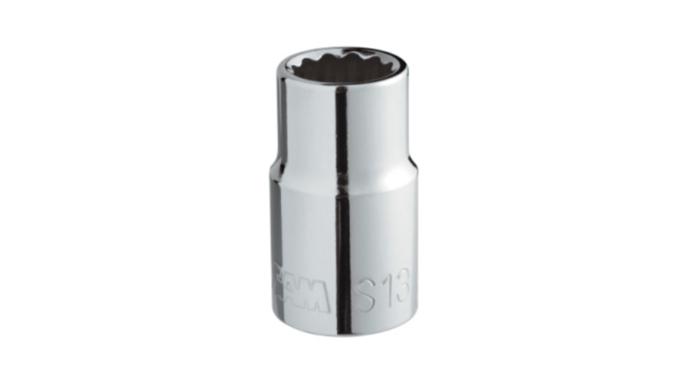 SAM 1/2 in Drive 10mm Standard Socket, 12 point, 38 mm Overall Length