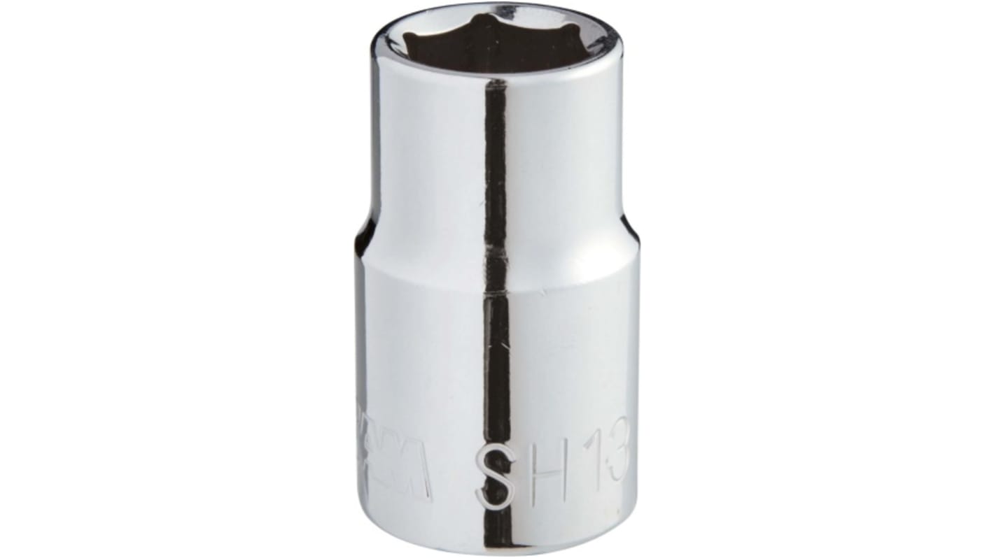 SAM 1/2 in Drive 13mm Standard Socket, 6 point, 38 mm Overall Length