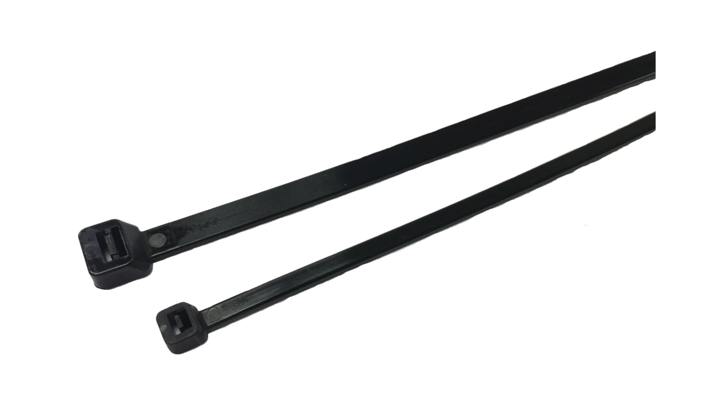 RS PRO Cable Tie, 180mm x 3.6 mm, Black Nylon