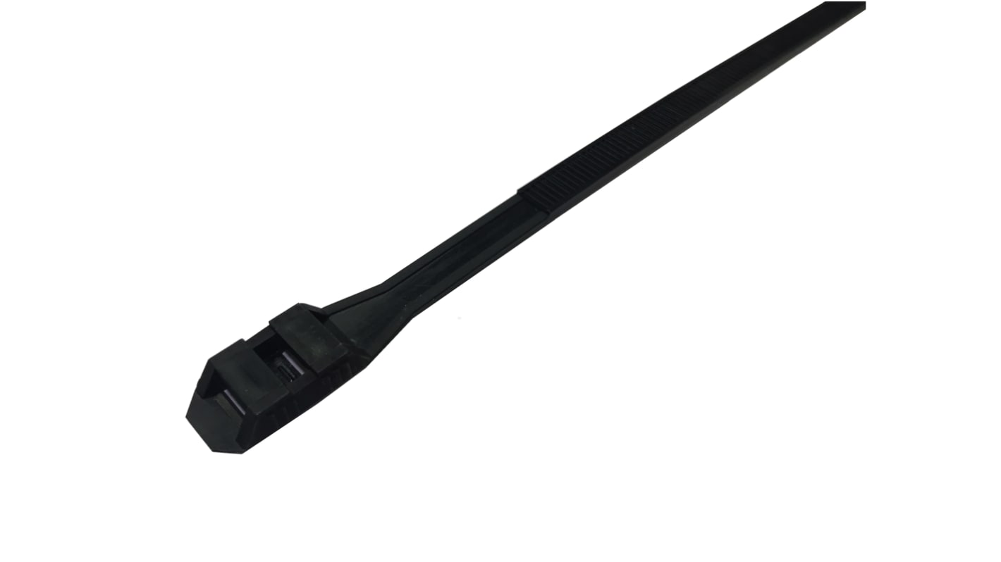 RS PRO Cable Tie, 450mm x 4.8mm, Black Nylon, Pk-500