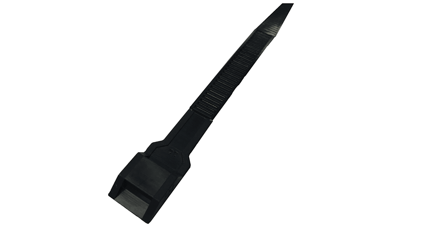 RS PRO Cable Tie, 132mm x 9 mm, Black Nylon