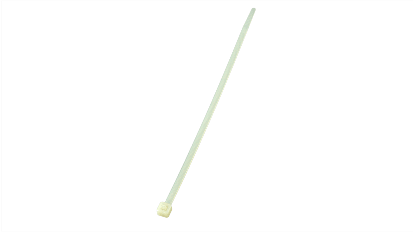 RS PRO Cable Tie, 200mm x 4.6 mm, Natural Nylon