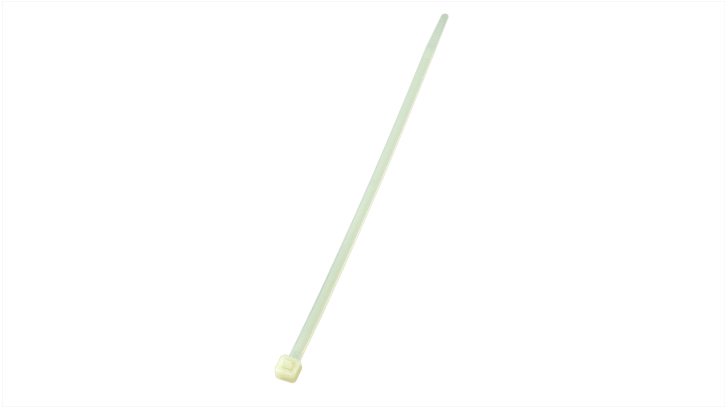 RS PRO Cable Tie, 370mm x 4.8 mm, Natural Nylon