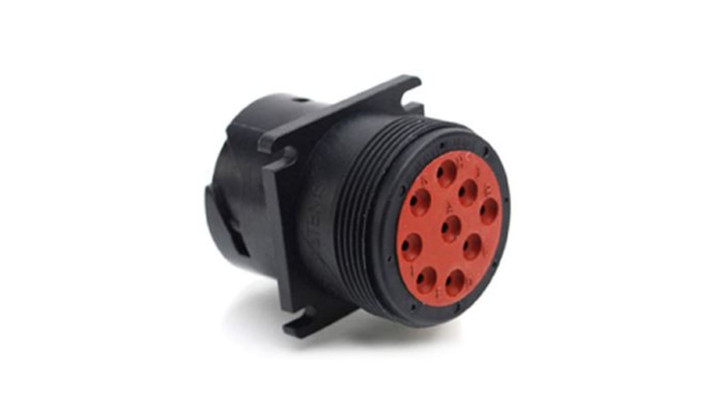 Amphenol Industrial Circular Connector, 9 Contacts, Panel Mount, Socket, IP67, AHD Series