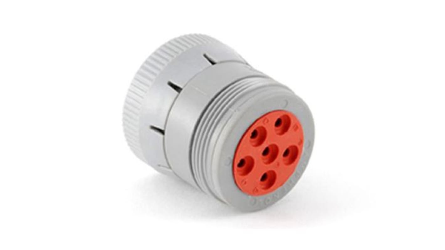 Conector circular Amphenol Industrial hembra serie AHD de 6 vías, Montaje en Panel, IP67