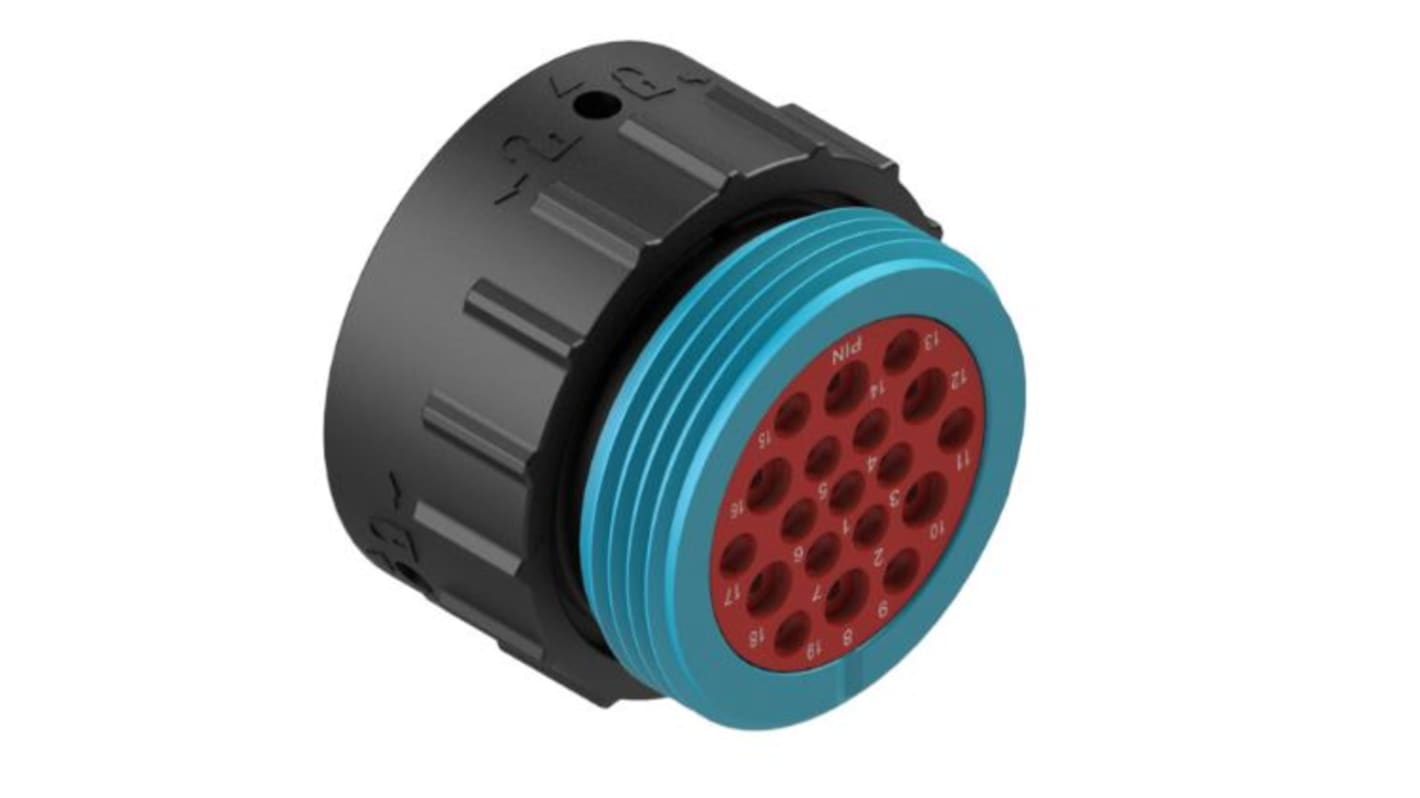 Amphenol Industrial Circular Connector, 19 Contacts, Panel Mount, Plug, Male, IP67, IP69K, Duramate AHDP Series