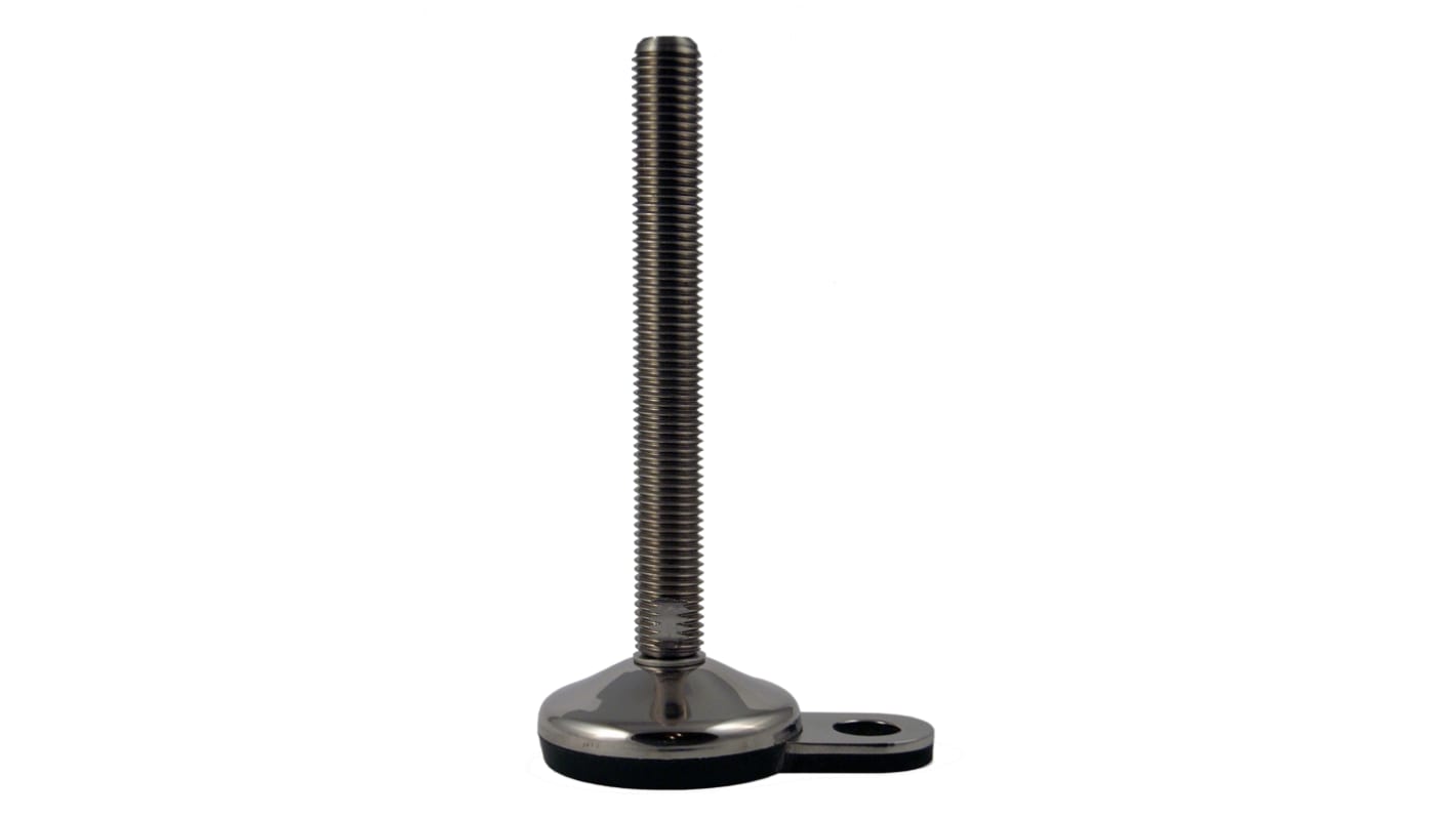 RS PRO M16 100mm Dia. Rubber Adjustable Foot, 1500kg Static Load Capacity 10° Tilt Angle