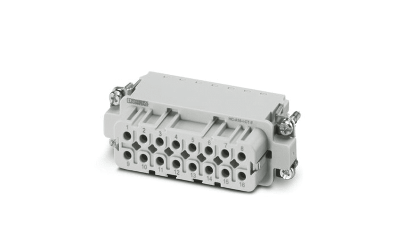 Inserto de conector de potencia Phoenix Contact Hembra, serie A 16, para usar con CARCASA HC-D25 / HC-D 50