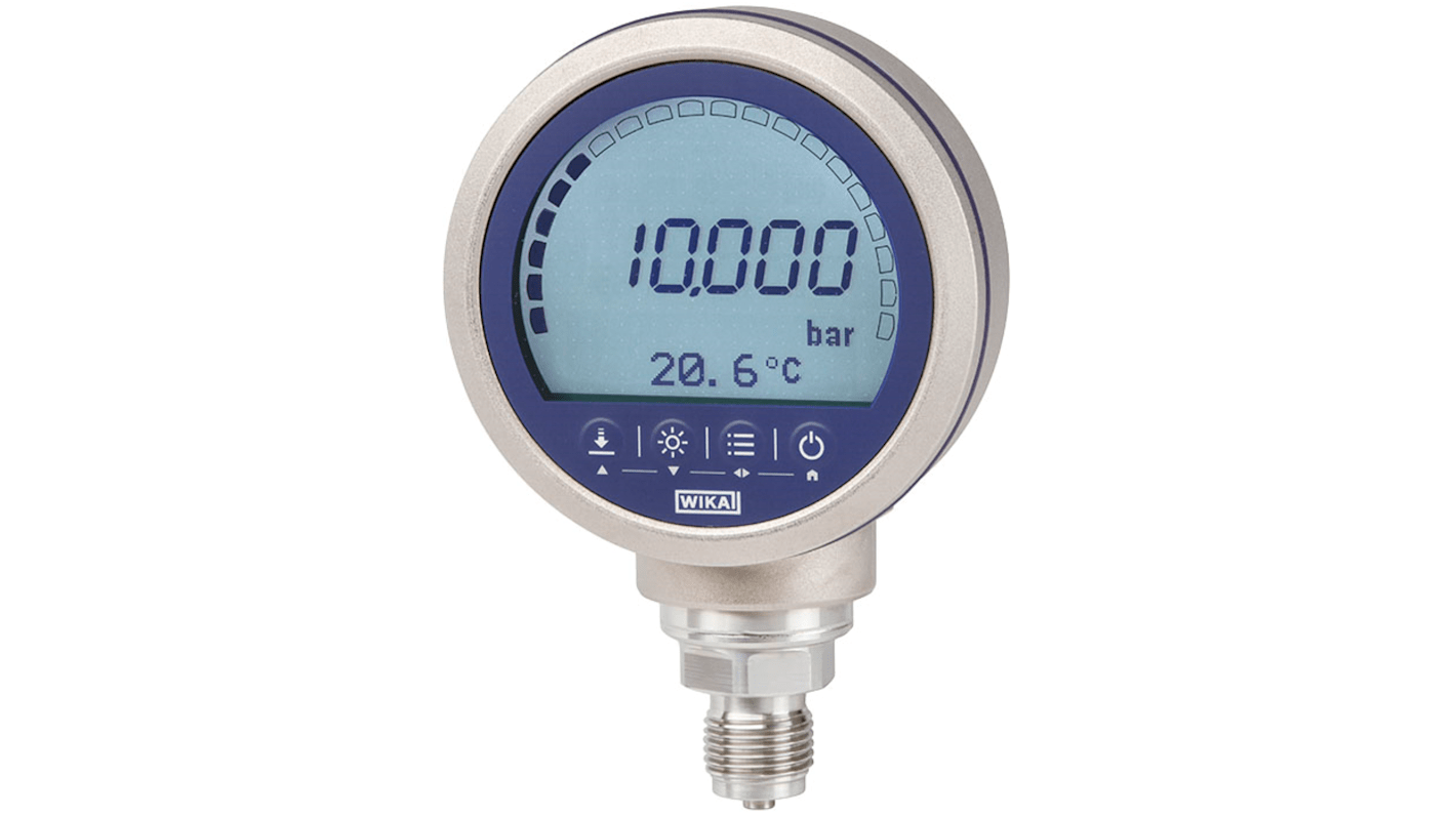 WIKA G 1/2 Digital Pressure Gauge 40bar Bottom Entry, 48693260, Wireless, 0bar min.