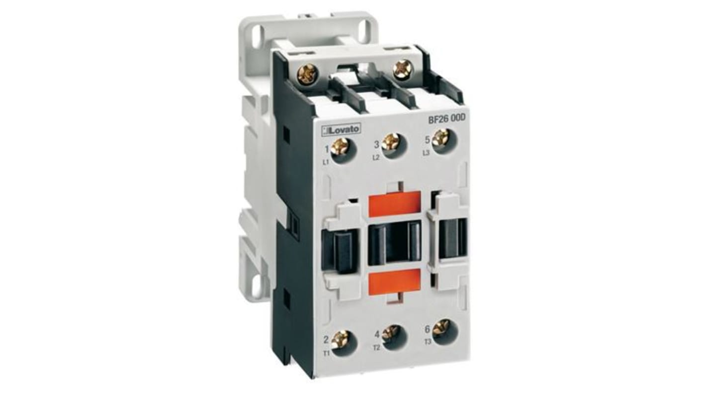 Contactor Lovato de 3 polos, 3 NA, 32 A, bobina 24 V dc, 22 kW