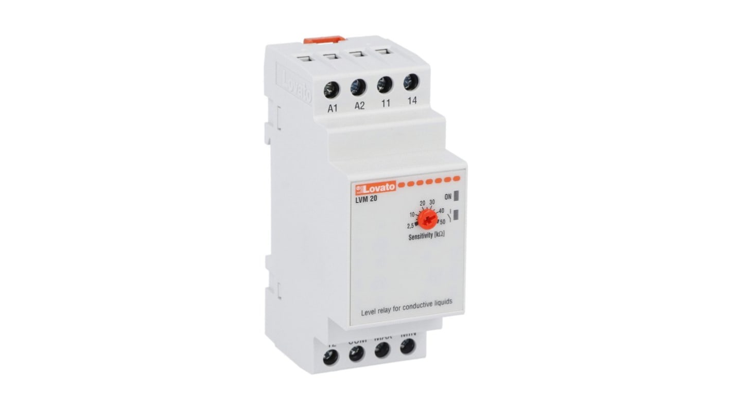 Lovato Level Monitoring Relay, SPDT-C/O, DIN Rail