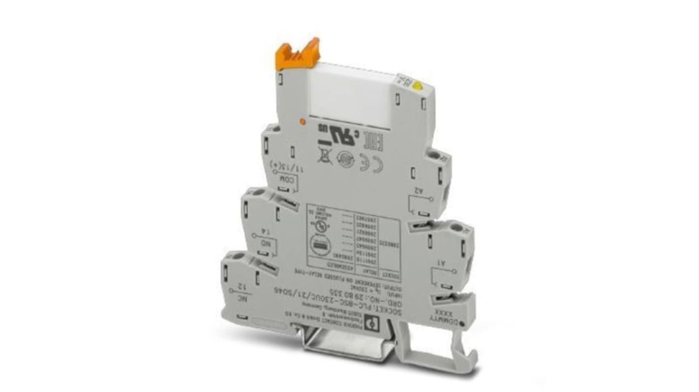 Phoenix Contact PLC-RSC-230UC/21/SO46 Series Relay Module, DIN Rail Mount