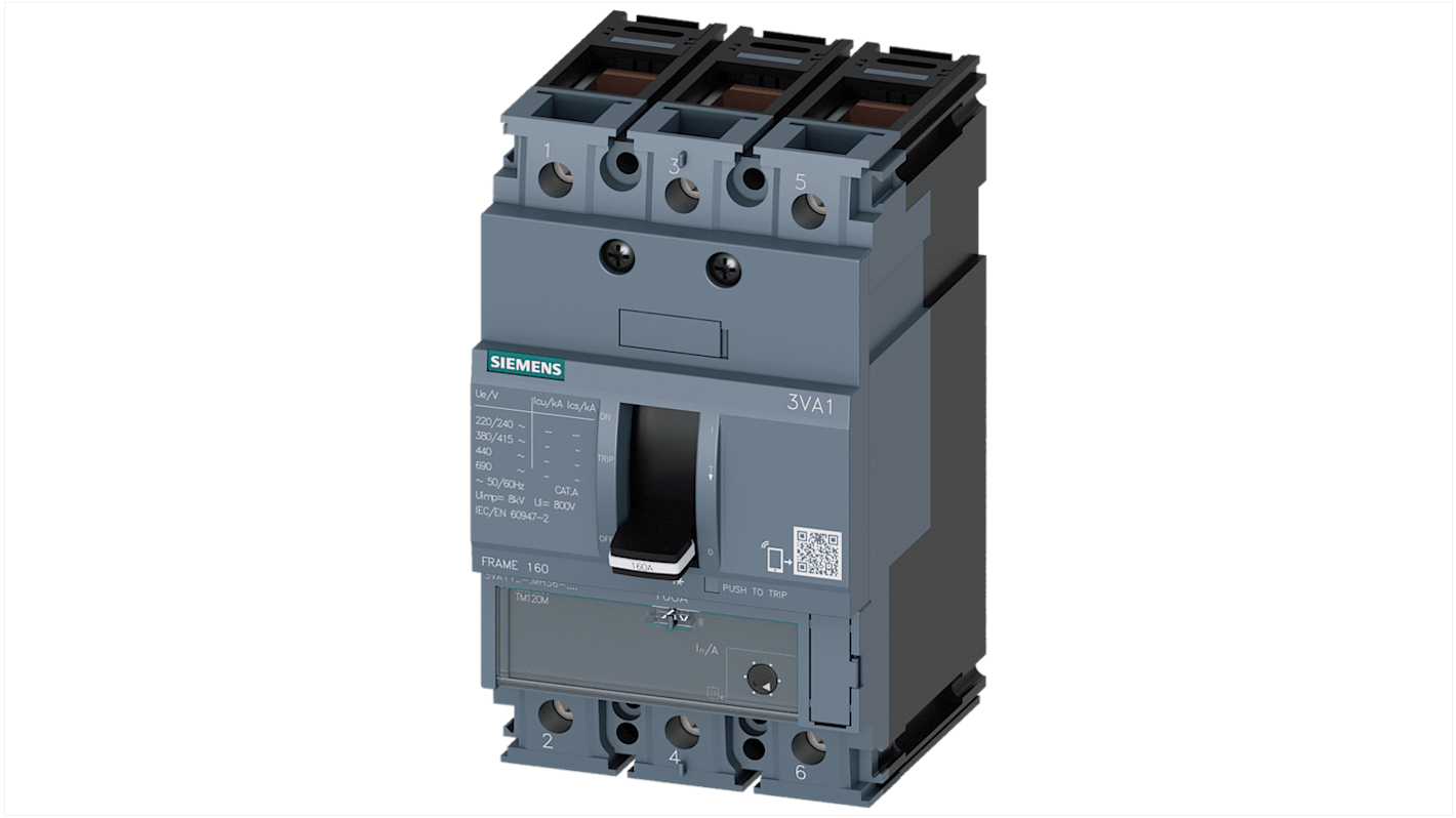 Siemens SENTRON 3VA1 MCB, 3P, 100A