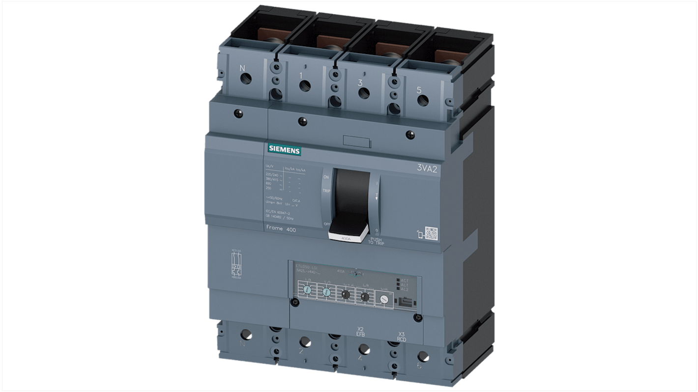 Siemens SENTRON 3VA2 MCB, 4P, 400A