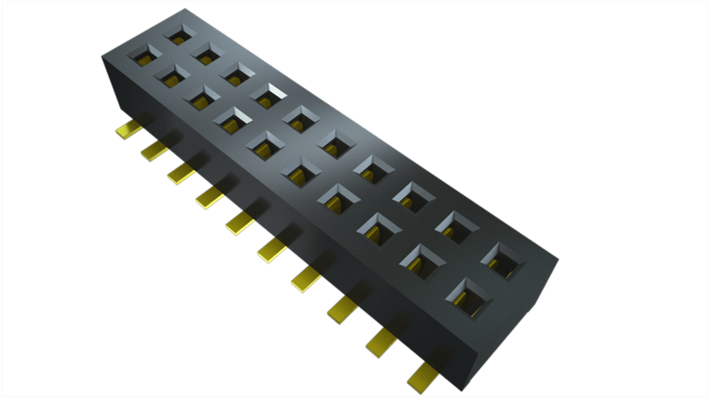 Conector hembra para PCB Samtec serie CLP CLP-150, de 100 vías en 2 filas, paso 1.27mm, Montaje Superficial, para soldar