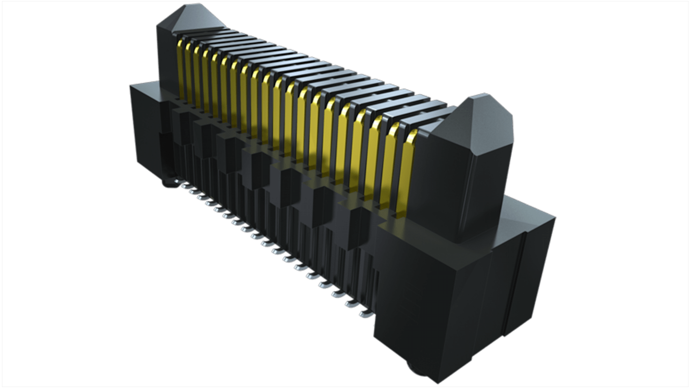 Samtec ERM8 Series Vertical PCB Header, 10 Contact(s), 0.8mm Pitch, 2 Row(s), Shrouded