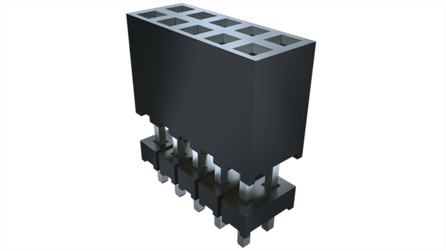 Samtec ESQT Series Straight Through Hole Mount PCB Socket, 120-Contact, 4-Row, 2mm Pitch, Solder Termination