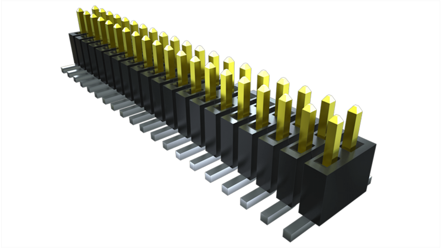 Samtec 基板接続用ピンヘッダ 8極 1.27mm 2列 FTSH-104-01-L-D-RA