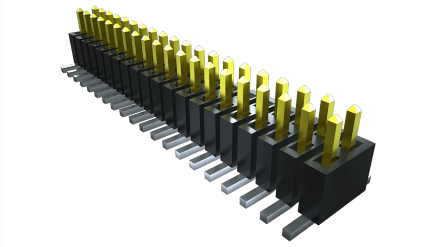 Conector macho para PCB Ángulo de 90° Samtec serie FTSH de 100 vías, 2 filas, paso 1.27mm