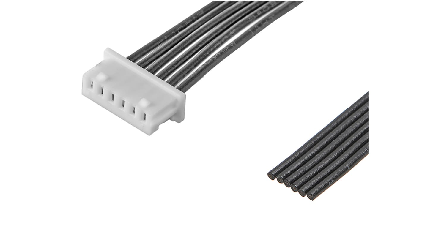 Conjunto de cables Molex PicoBlade 218112, long. 75mm, Con A: Hembra, 6 vías, paso 1.25mm