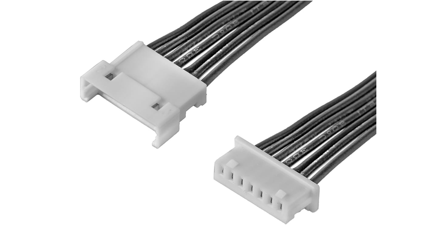 Conjunto de cables Molex PicoBlade 218113, long. 225mm, Con A: Hembra, 7 vías, Con B: Macho, 7 vías, paso 1.25mm