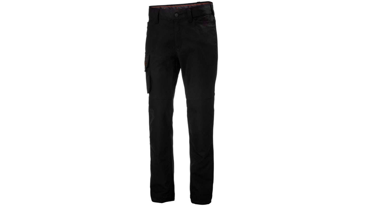 Pantalones de trabajo para Mujer, cintura 26plg, pierna 29.5plg, Negro, Algodón, poliéster Luna 26plg 65cm