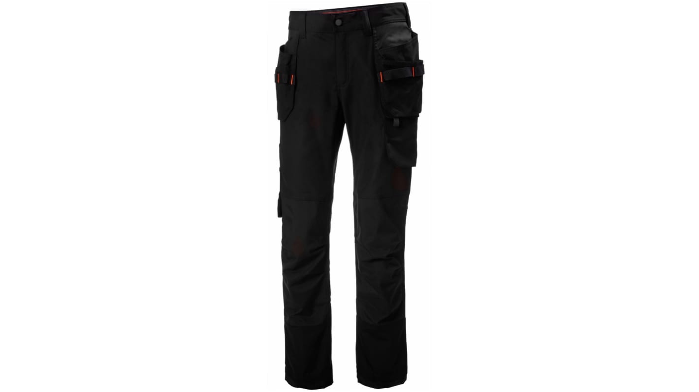 Pantalones de trabajo para Mujer, cintura 27plg, pierna 30plg, Negro, Duradero, Algodón, poliéster Luna 27plg 68cm