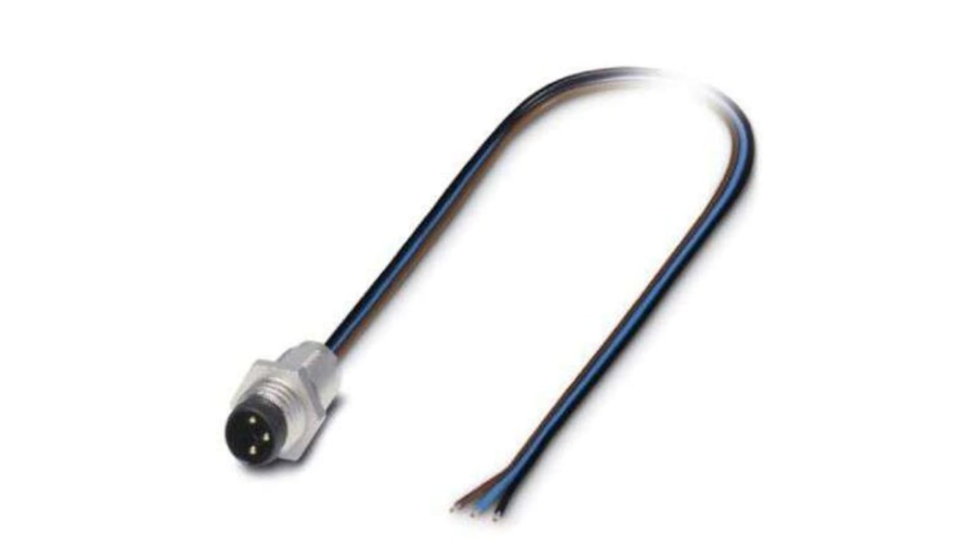 Phoenix Contact Male 3 way M8 to Sensor Actuator Cable, 500mm