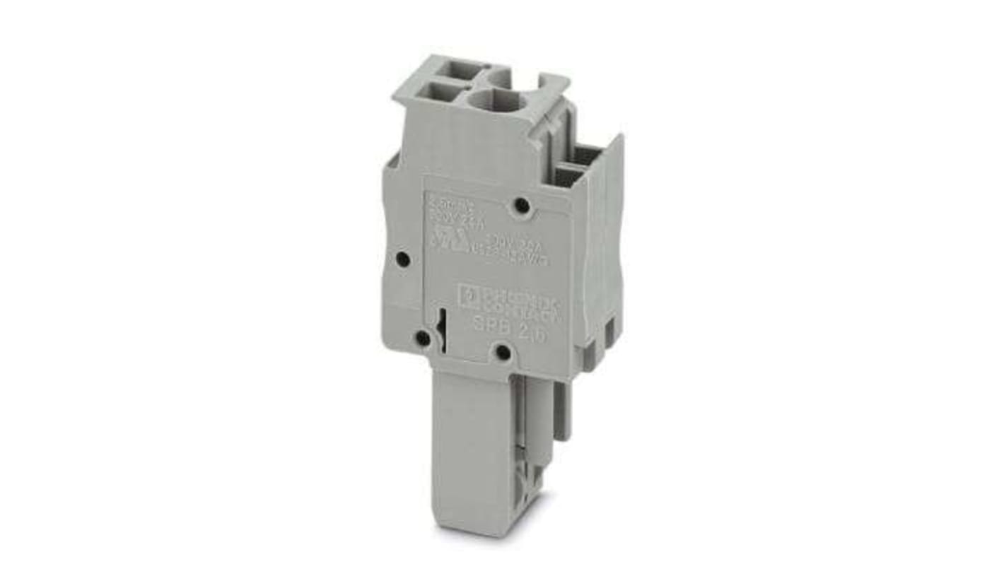 Phoenix Contact SPB Series SPB 2,5/ 2 Terminal Plug, 2-Way, 24A, 28 - 12 Wire, Spring Cage Termination