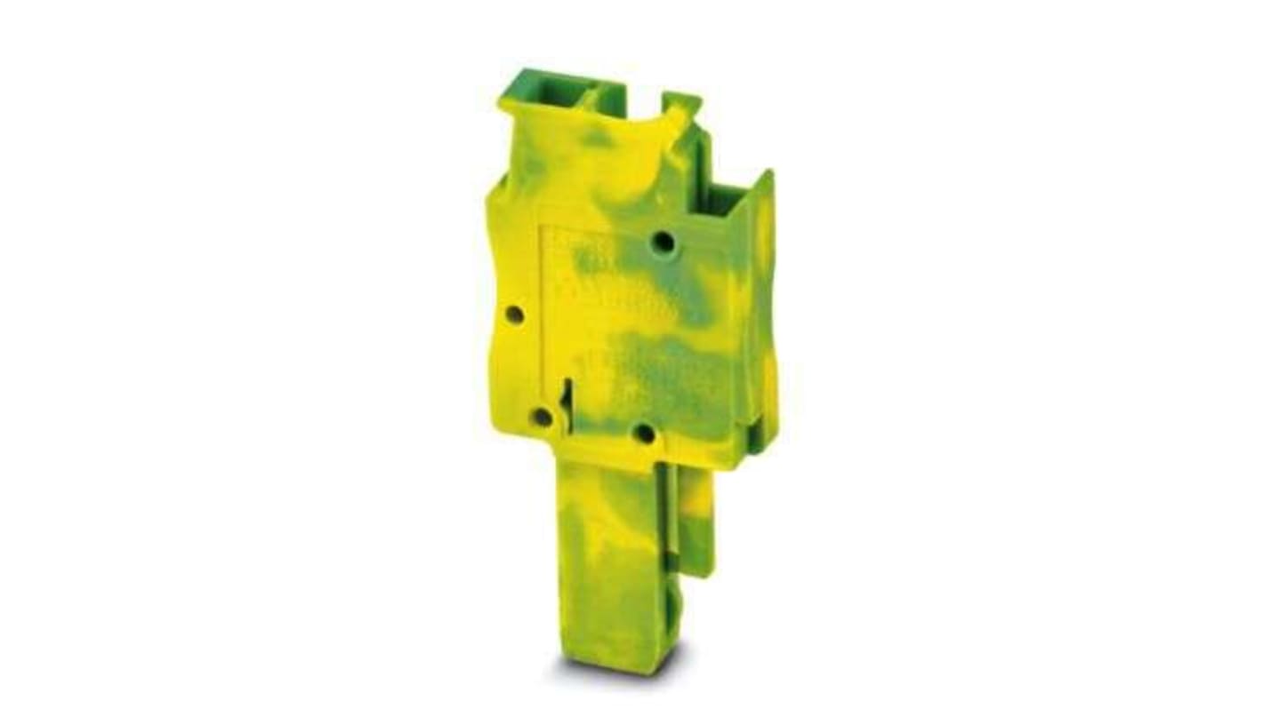 Phoenix Contact SPB Series SPB 2,5/ 1 GNYE Terminal Plug, 1-Way, 24A, 28 - 12 Wire, Spring Cage Termination