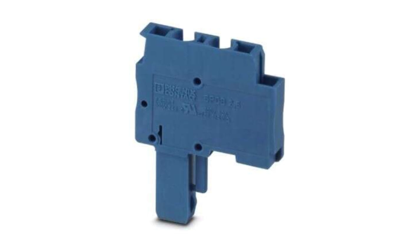 Phoenix Contact SPDB Series SPDB 2,5/ 1 BU Terminal Plug, 1-Way, 24A, 28 - 12 Wire, Spring Cage Termination