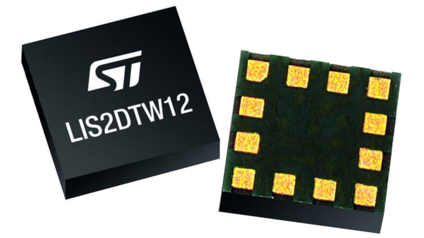 Accéléromètre STMicroelectronics CMS I2C, SPI LGA, 12 broches