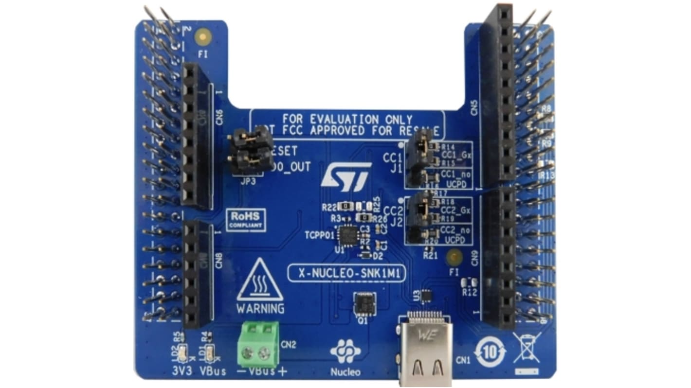 Placa de expansión Interruptor de alimentación USB STMicroelectronics USB Type-C Power Delivery Sink Expansion Board